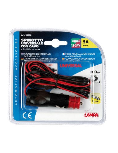 SPINOTTO UNIVERSALE 12-24V CAVO 200CM 98130 LAMPA