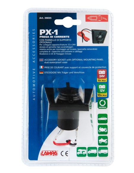 PRESA DI CORRENTE PX1 CON PANNELLO DI SUPPORTO 39035 LAMPA