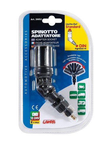 Presa corrente snodabile 120°, 12/24V