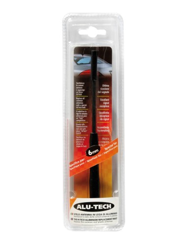 Alu-Tech, stelo antenna - Ø 6 mm - Nero