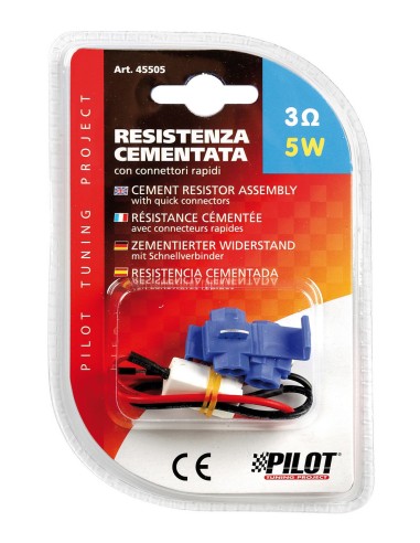 RESISTENZA CEMENTATA 3 OHM 5W C/CONNETTORI RAPIDI 45505 LAMPA