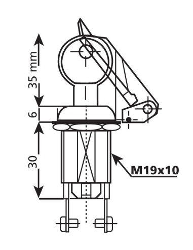 Interruttore a chiave con protezione - 12/24V - 10A