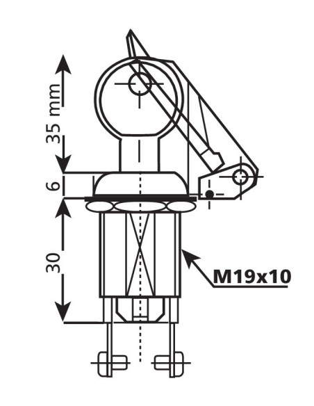 Interruttore a chiave con protezione - 12/24V - 10A