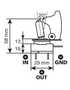 INTERRUTTORE CON SICURA ROSSO 12/24V MAX20A 45556 LAMPA 2