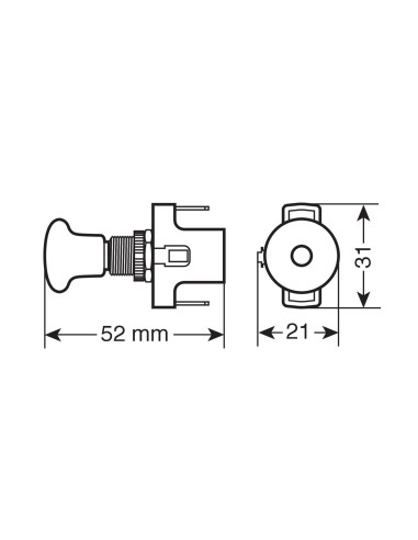 INTERRUTTORE TIRA/SPINGI LED ROSSO 12/24V MAX 20A 45570 LAMPA