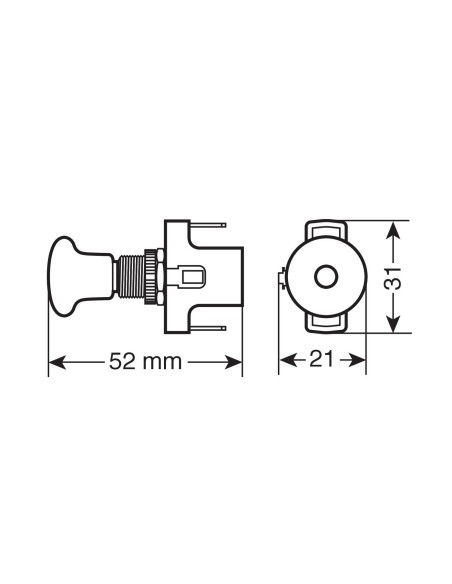 INTERRUTTORE TIRA/SPINGI LED ROSSO 12/24V MAX 20A 45570 LAMPA
