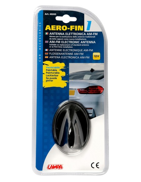 ANTENNA ELETTRICA AMPLIFICATA TETTO PINNA SQUALO 40265 LAMPA