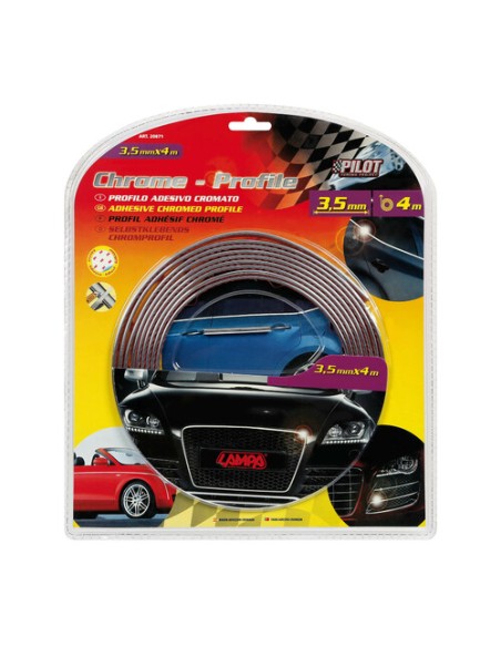 PROFILO ADESIVO CHROME-STRIPE FLAT TYPE 3,5MM X 4M 20871 LAMPA