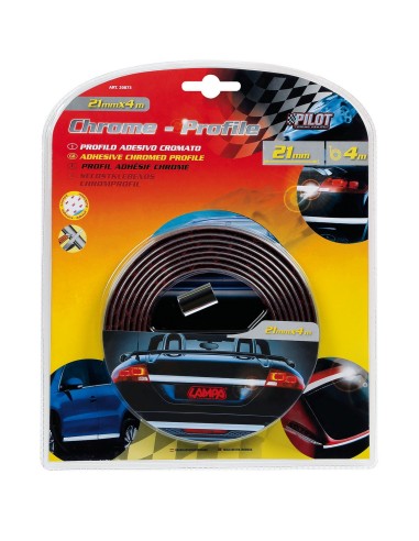 PROFILO ADESIVO CHROME-STRIPE FLAT TYPE 21MM X 4M 20873 LAMPA
