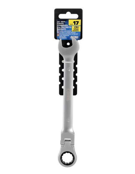 Chiave combinata con cricchetto snodato - 17 mm
