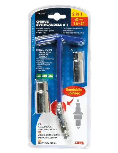 CHIAVE SVITACANDELE 16+21 MM 65881 LAMPA