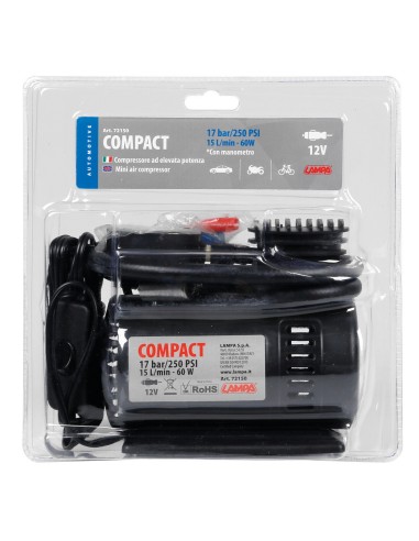 GONFIA-PNEUMATICI COMPACT 12V 72150 LAMPA