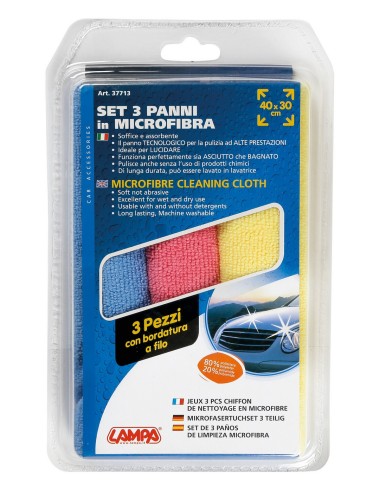 PANNI MICROFIBRA 40X30CM. 3PZ 37713 LAMPA