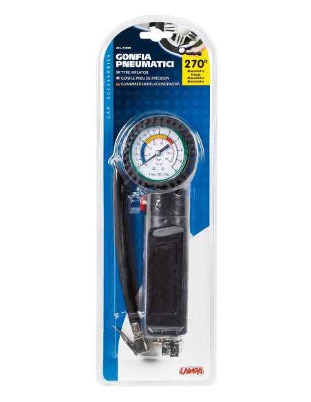 GONFIA PNEUMATICI C/MANOMETRO 73999 LAMPA