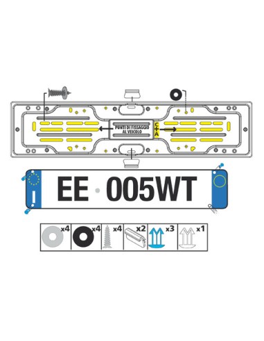Portatarga posteriore in alluminio anodizzato