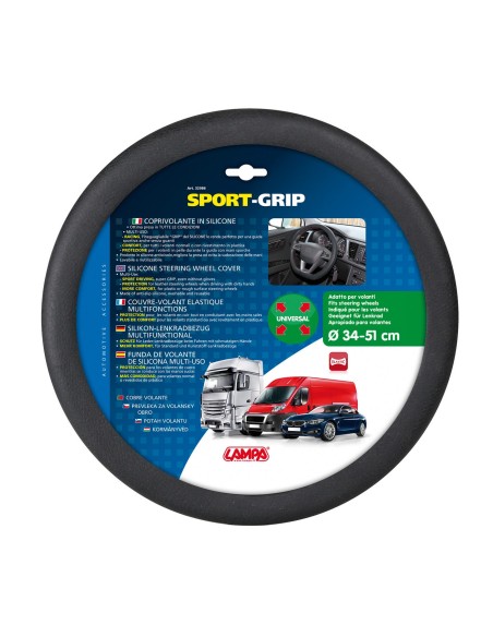 COPRIVOLANTE SILICONE SPORT-GRIP NERO 32986 LAMPA