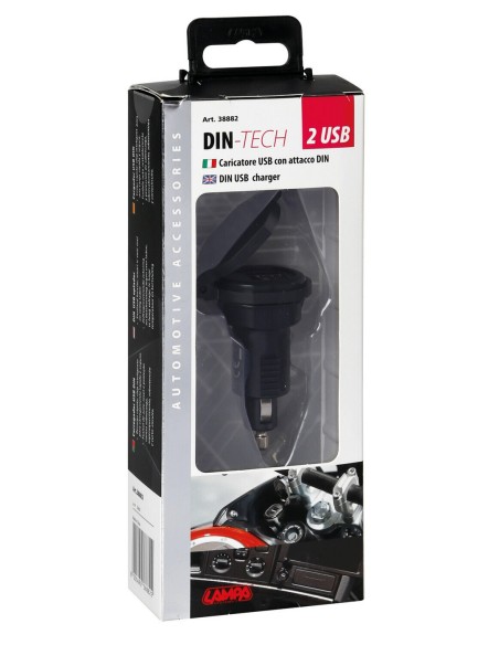 DIN-TECH 2 DOPPIA PRESA DIN USB 2700MA RIC.VELOCE