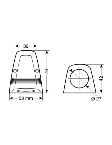 ALLOGGIAMENTO SINGOLO PER PRESE SERIE EXT 39008 LAMPA