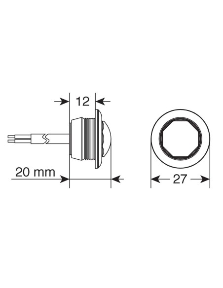 LUCE DA INCASSO BIANCA 12/24V F-16