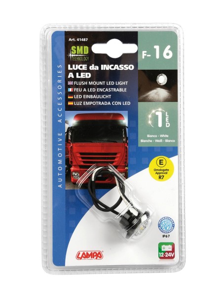 LUCE DA INCASSO BIANCA 12/24V F-16