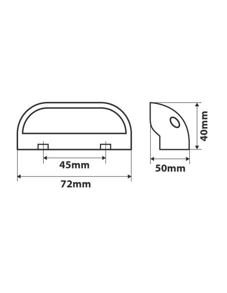 Fanale a 5 Led smd, illuminazione targa, 10/30V