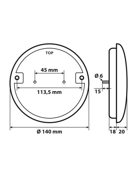 FARO RETROMARCIA ROTONDO LED 12/24V 41528 LAMPA