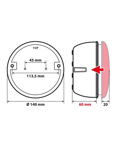 BASE IN PLASTICA PER SERIE FANALI ROTONDI 41533 LAMPA