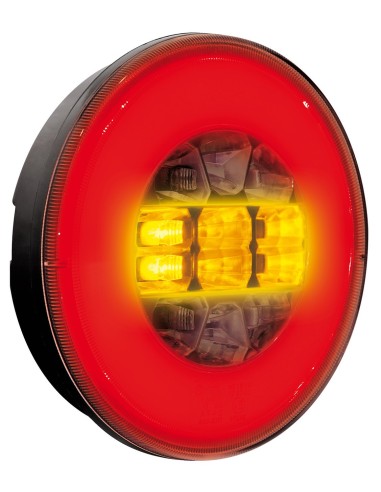 FANALE POSTERIORE ROTONDO 12/24V O-LED 3 FUNZIONI 41534 LAMPA