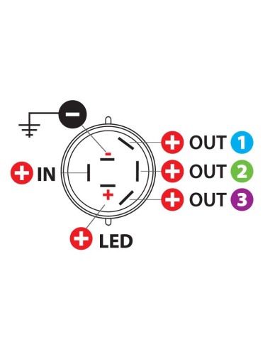 INTERRUTTORE 12/24V 4 VIE 45566 LAMPA