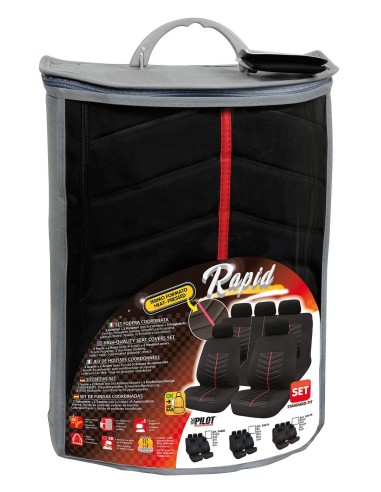 SET FODERE RAPID NERO/ROSSO