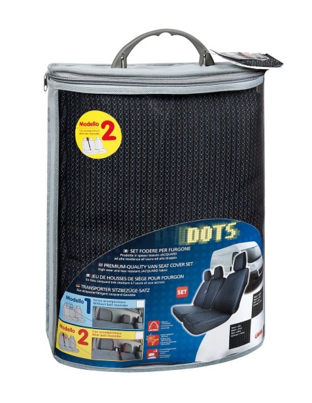 SET COPRISEDILI FODERA FURGONE 2 DOTS NERO+BLU 54793 LAMPA