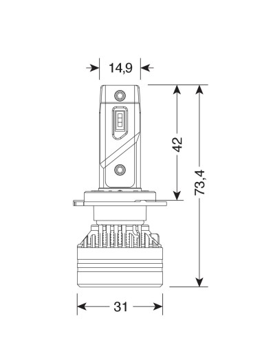 9/32V Halo Led Serie 9 Ultra Power Compact - (H7) - 45W - PX26d - 2 pz  - Scatola