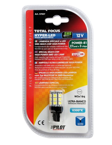 LAMPADA HYPER-LED W3X16Q (TIPO 21/5W) 27SMD (3 CHIPS) 57937 LAMPA
