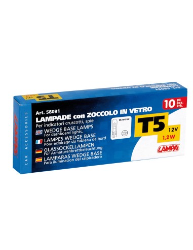 SET 10 LAMPADINE ZOCCOLO VETRO 1,2W T5, SCATOLA 58091 LAMPA