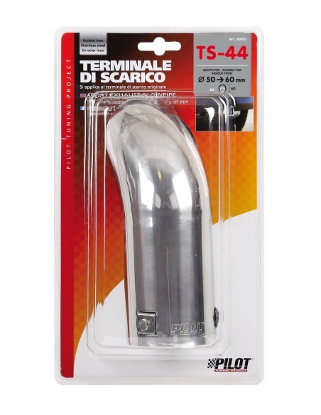 CODINO TERMINALE MARMITTA TS-44 ACCIAIO INOX DIAM.50-60MM 60095 LAMPA