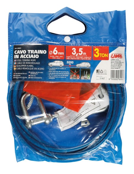CAVO TRAINO ACCIAIO KG. 3000 60581 LAMPA