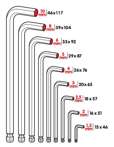 SET 9PZ CHIAVI ESAGONALI