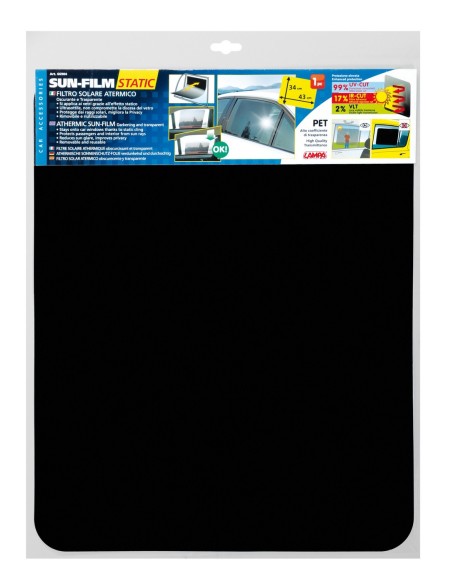 Sun-Film, filtro solare atermico oscurante e trasparente - Statico - 43x34 cm