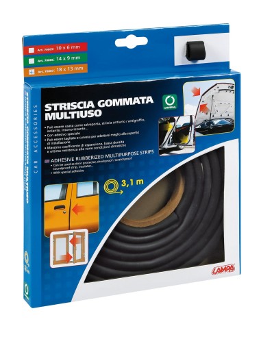 Striscia gommata multiuso - 310 cm - 18x13 mm
