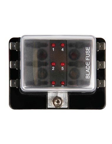 Fuse Block, scatola portafusibili, 1 entrata - 6 uscite, 12/24V