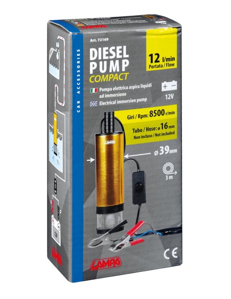 POMPA ELETTRICA 12V ASPIRA LIQUIDI 12L/MIN