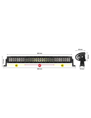 BARRA CURVA A 60 LED 10 - 30V