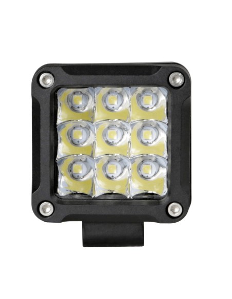 FARO AUSILIARIO QUADRATO 10W 9 LED LUCE FOCALIZZAT