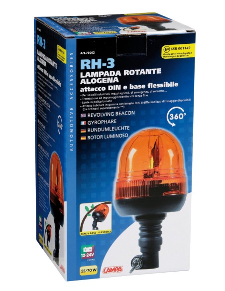 LAMPADA ROTANTE ALOGENA CON BASE FLESSIBILE RH-3 73002 LAMPA