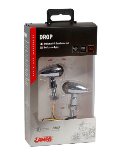 CP. FRECCE DROP ARGENTO LED VETRO FUME