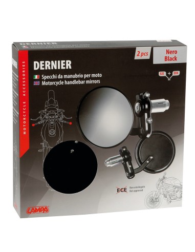 COPPIA SPECCHI DERNIER NERI PER MANUBRIO MOTO