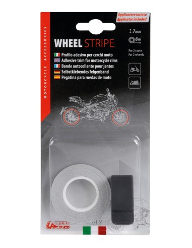 WHEEL STRIPE ARGENTO RACING CON APPLICATORE 7MM X