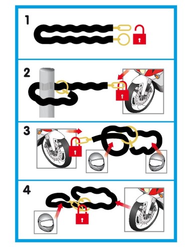 C-Lock 150R, catena antifurto - 150 cm