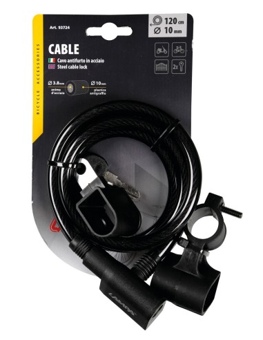 Cavo antifurto in acciaio a spirale Ø 10 mm - 120 cm