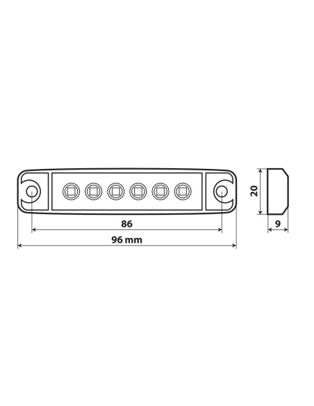 LUCE INGOMBRO AMBRA 6LED 12/24V S-15 S/BLISTER